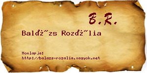 Balázs Rozália névjegykártya