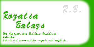rozalia balazs business card